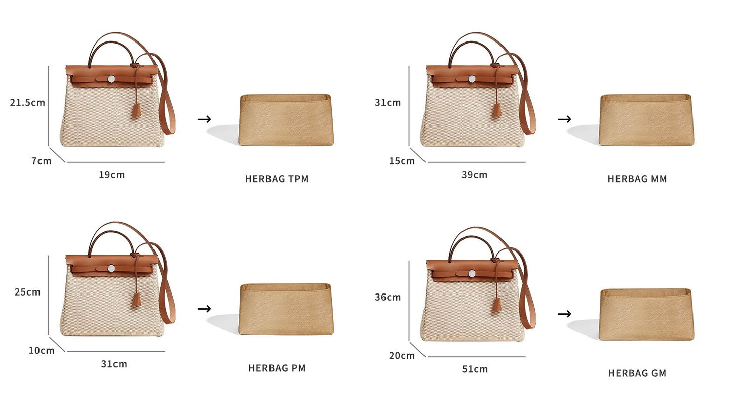 Bag Organizer Insert for Herbag19/31/39- Twilly satin