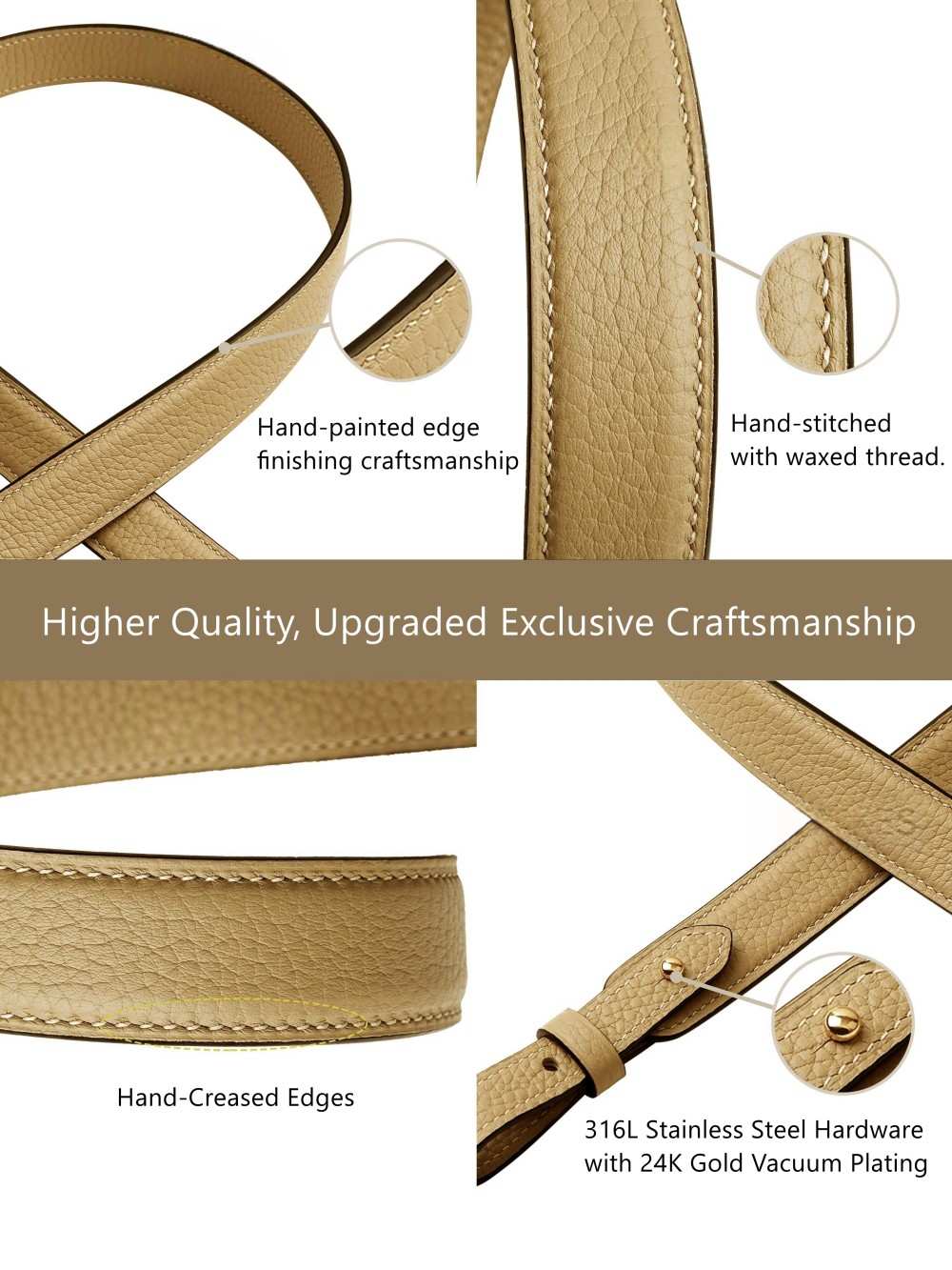 Maßgeschneiderter Schultertaschengurt/Crossbody aus Leder