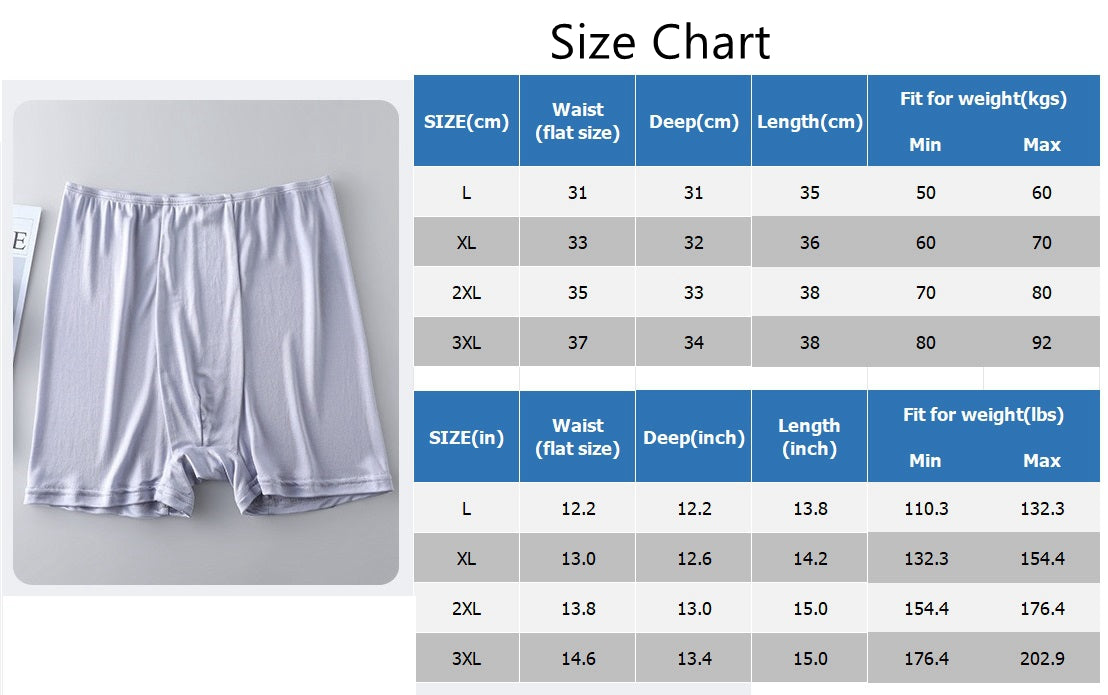 Men's 100% 6A Grade Silk Boxer, High waist