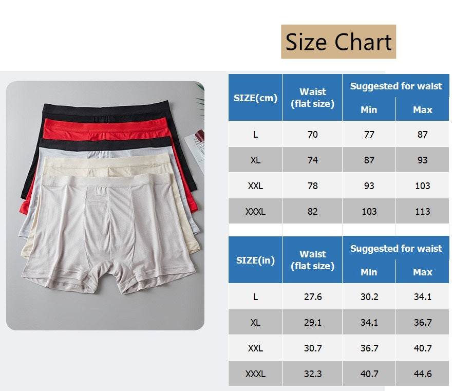 Men's 100% Knit Silk Boxer