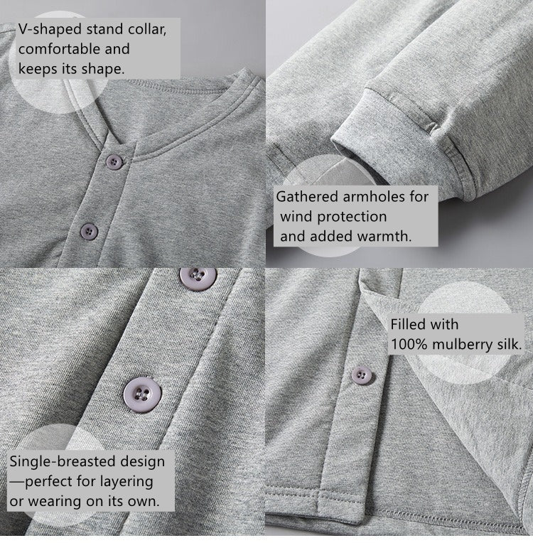 Men's Mulberry Silk-Filled Thermal Jacket, for Fall & Winter