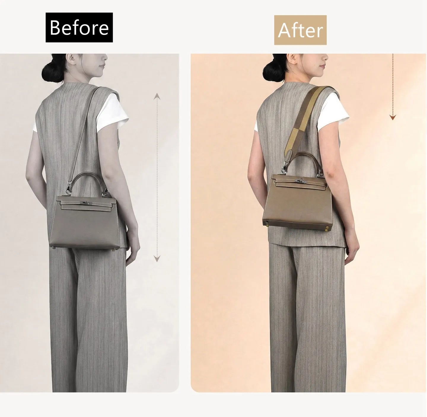 Sangle de sac en toile large personnalisée de 5cm/2 pouces, pour picotin/lindy/evelyne/kelly