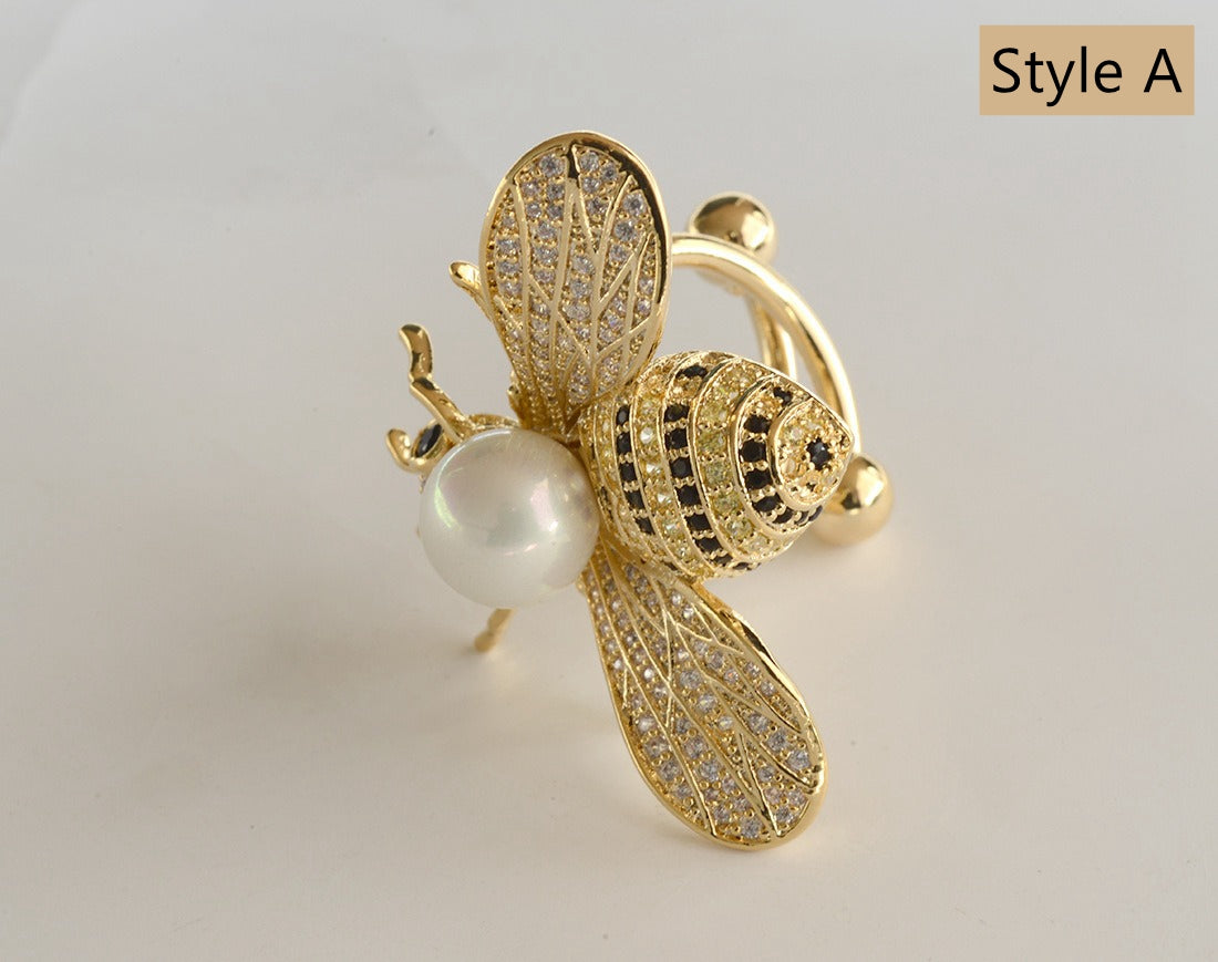 Bee Pearl Scarf Buckle/Brooch/Ring/Breastpin