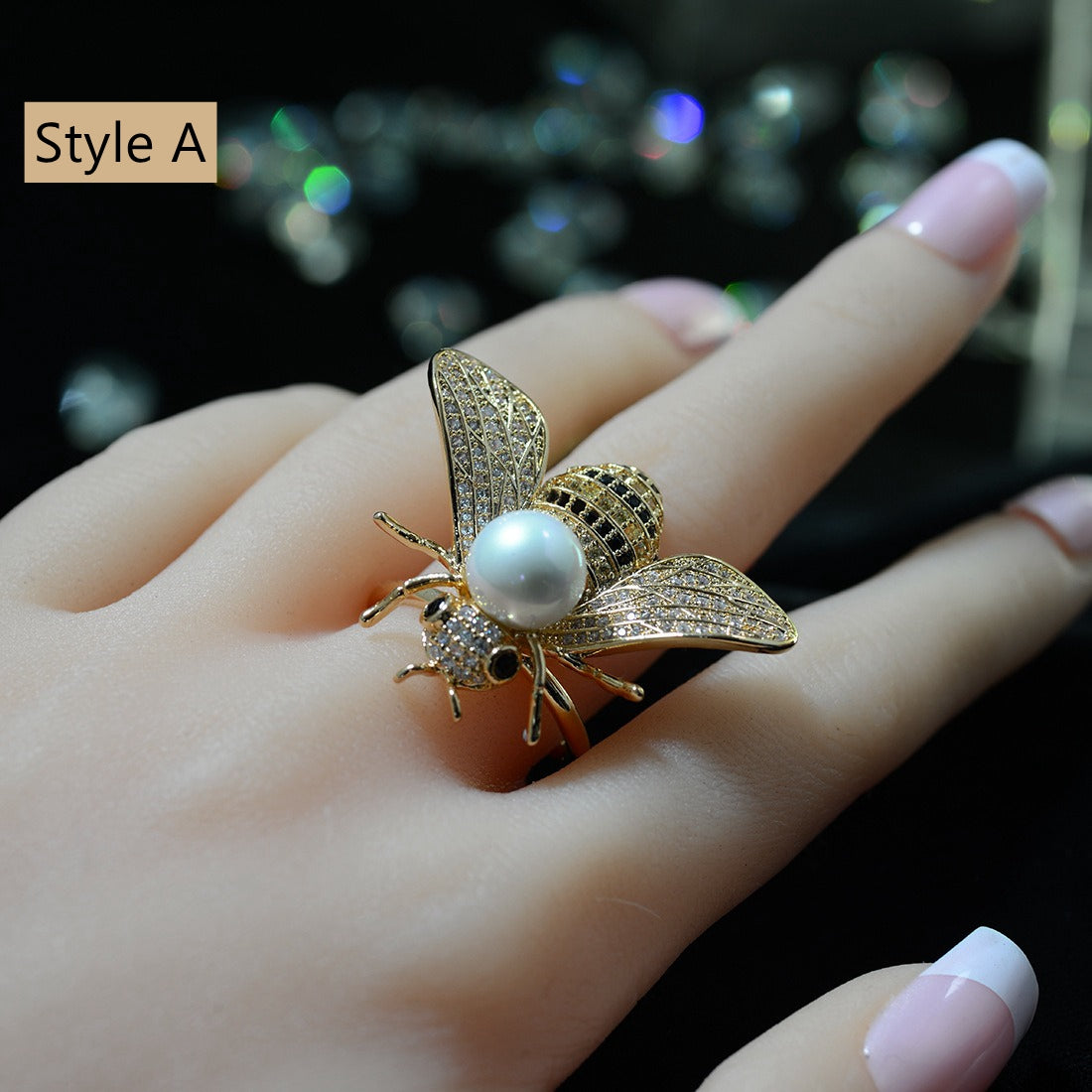 Bee Pearl Scarf Buckle/Brooch/Ring/Breastpin