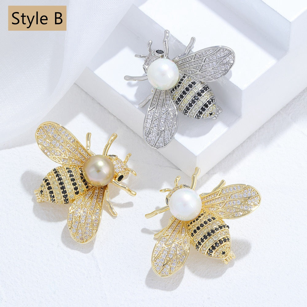 Bee Pearl Scarf Buckle/Brooch/Ring/Breastpin