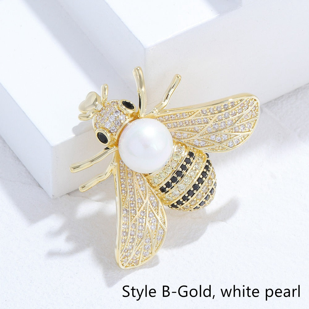 Bee Pearl Scarf Buckle/Brooch/Ring/Breastpin