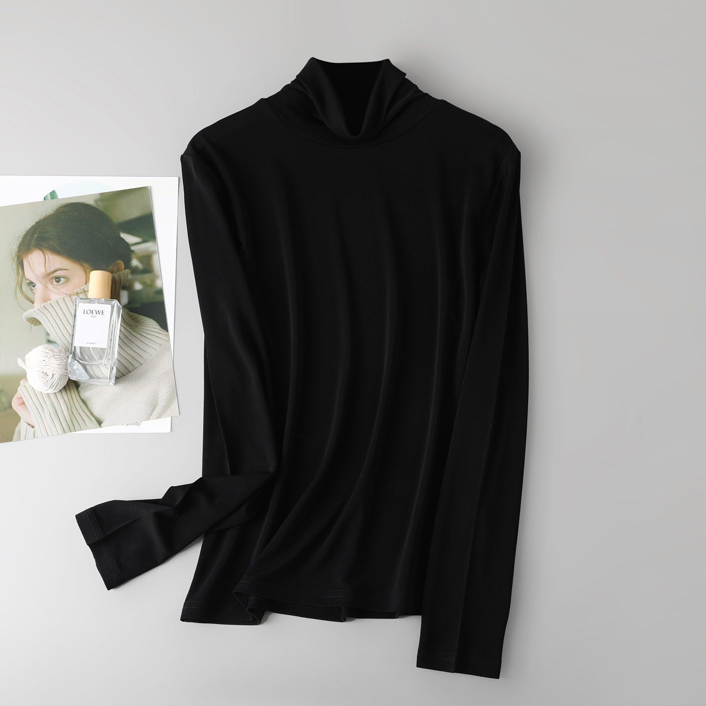 Women 100% Mulberry Silk Turtleneck Base Layer