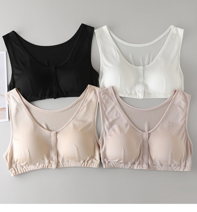 Front closure Silk T-shirt Bra, 100% mulberry silk