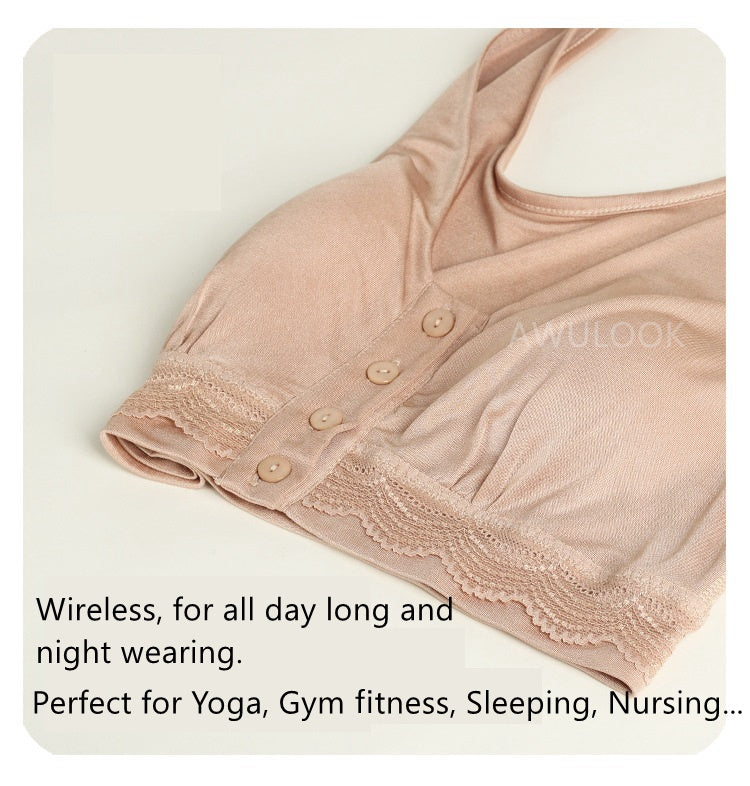 Soutien-gorge T-shirt en soie avec fermeture sur le devant