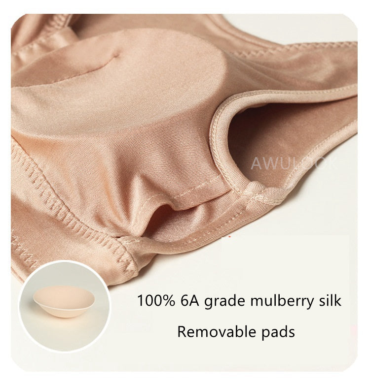 Soutien-gorge T-shirt en soie avec fermeture sur le devant