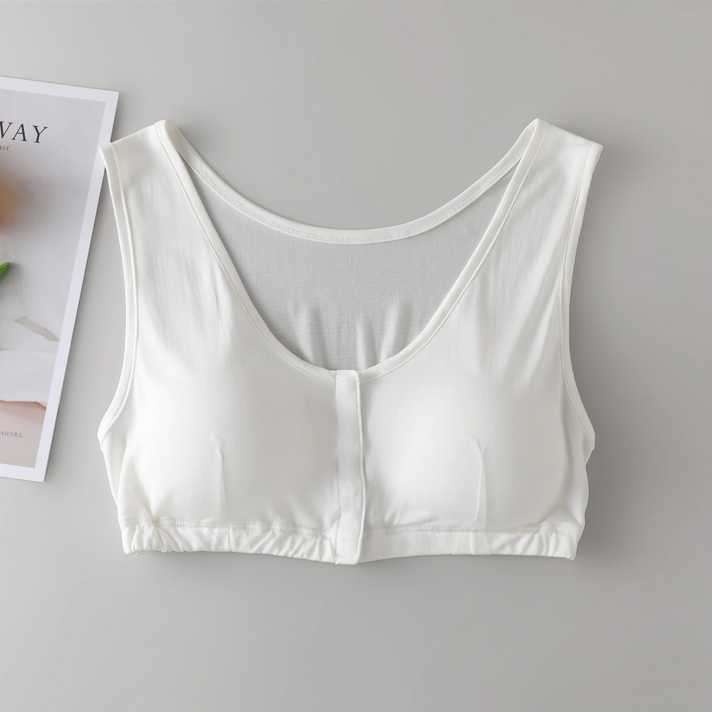 Front closure Silk T-shirt Bra, 100% mulberry silk