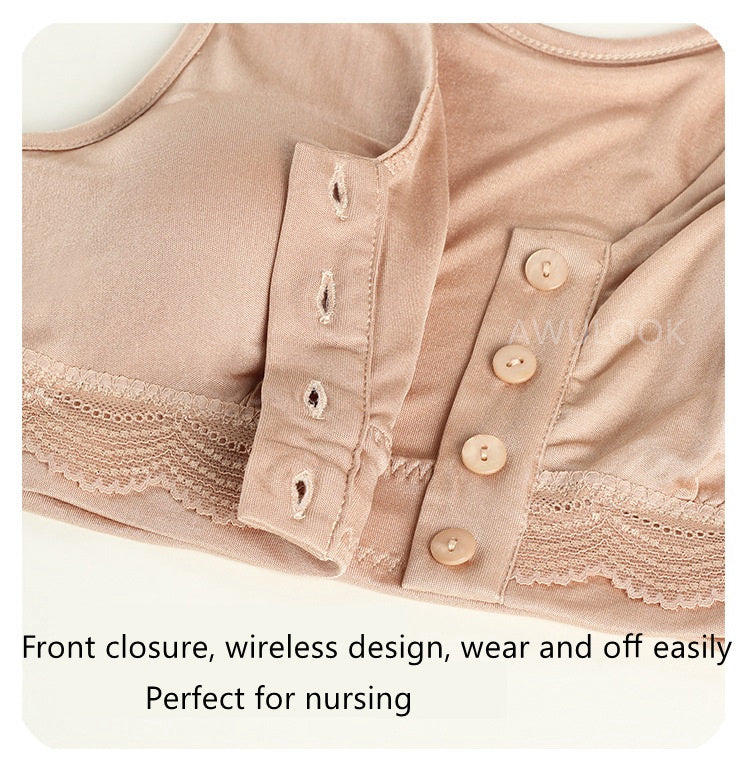 Soutien-gorge T-shirt en soie avec fermeture sur le devant