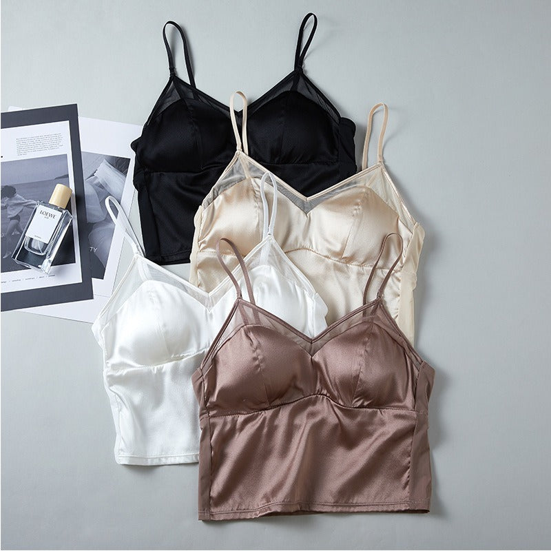 2024 NEW IN, Women Silk Lace Camisole bra