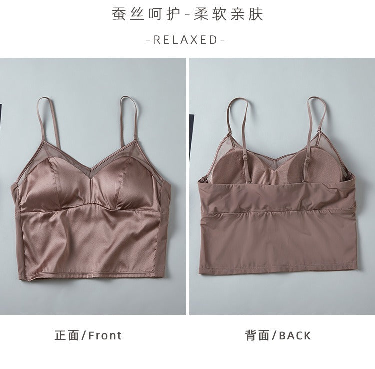 2024 NEW IN, Women Silk Lace Camisole bra