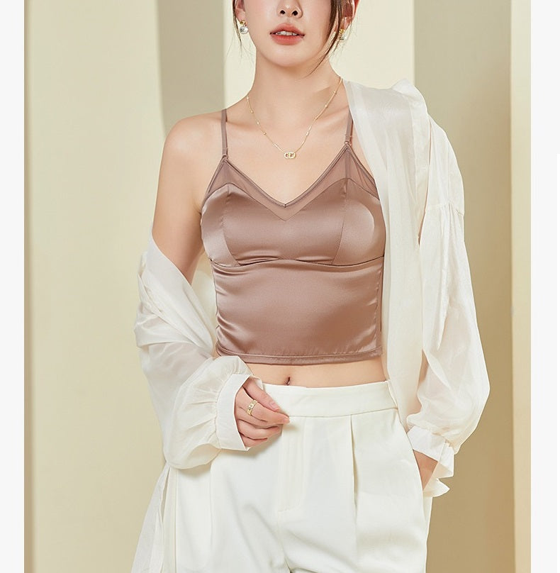 2024 NEW IN, Women Silk Lace Camisole bra