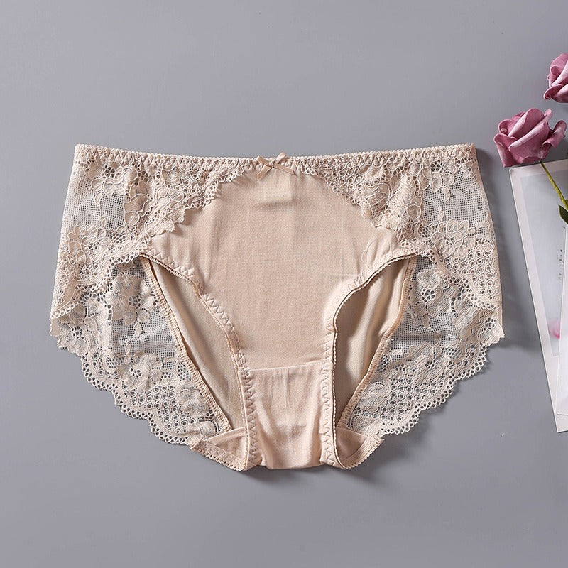 Women Silk Lace trim Panties