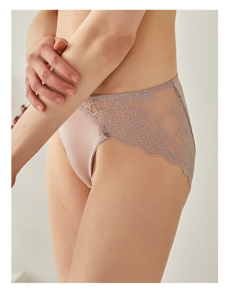 Women Silk Lace trim Panties