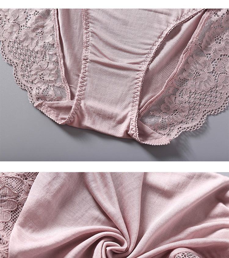 Women Silk Lace trim Panties