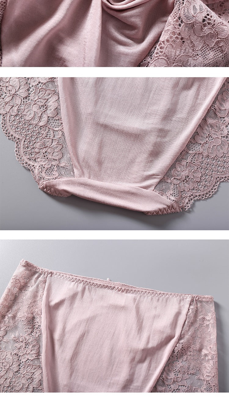 Women Silk Lace trim Panties