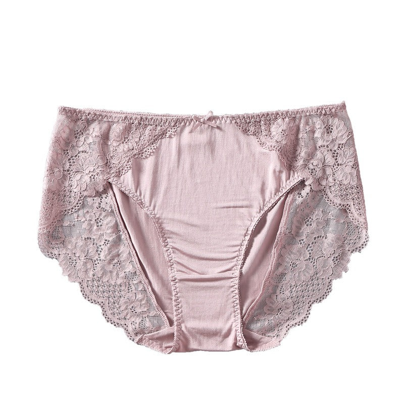 Women Silk Lace trim Panties