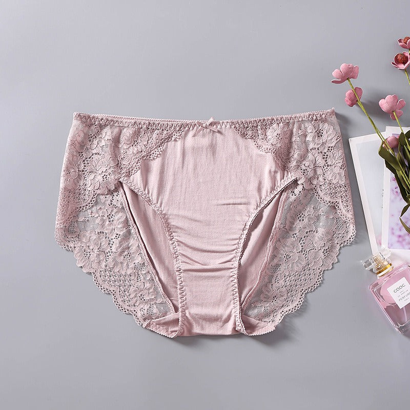 Women Silk Lace trim Panties