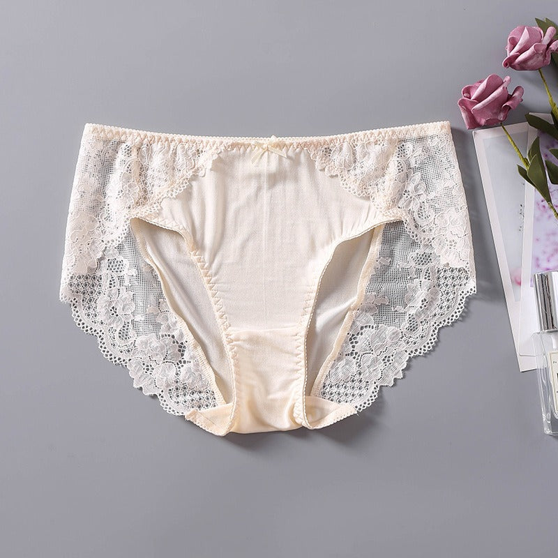 Women Silk Lace trim Panties