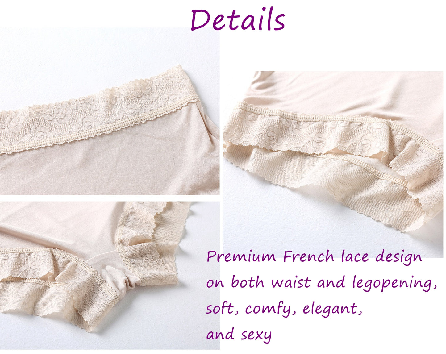 Culotte en soie tricotée pour femme, taille moyenne