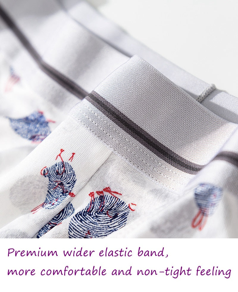 Men's 100% Silk Boxer, Luxury Printed Silk