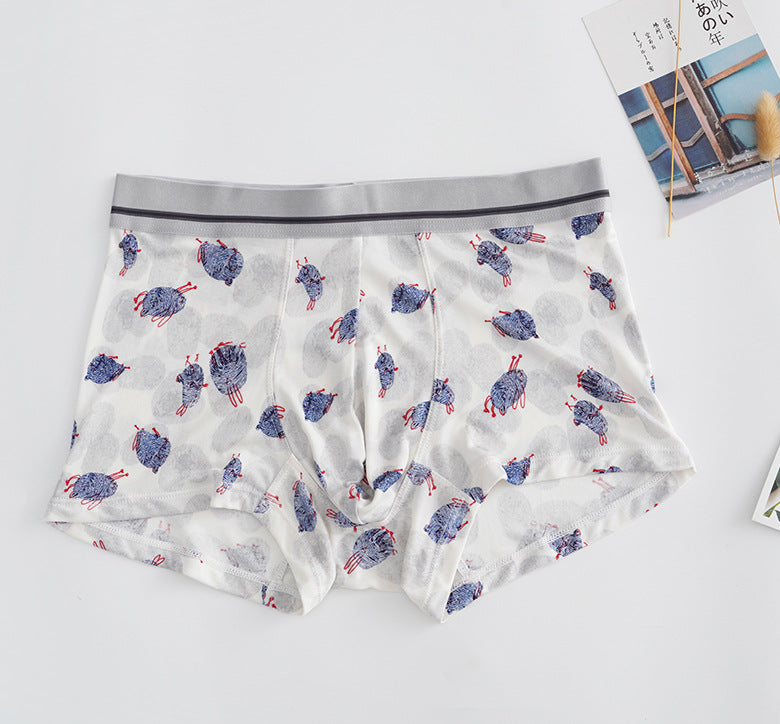 Men's 100% Silk Boxer, Luxury Printed Silk