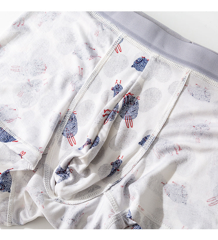 Men's 100% Silk Boxer, Luxury Printed Silk
