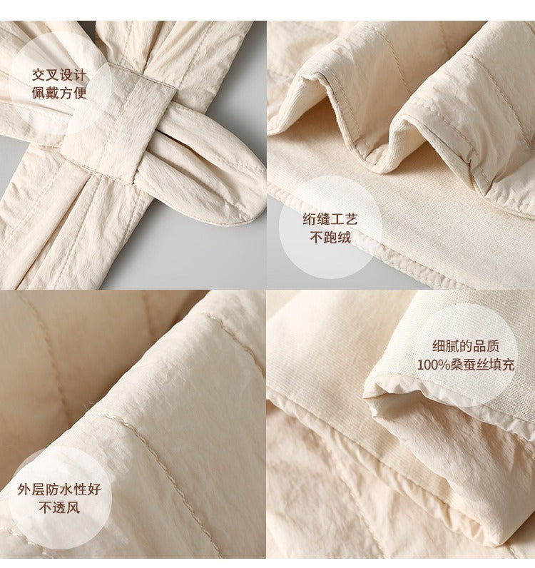 Silk-Filled Neck Warmer, Cross Wrap Design