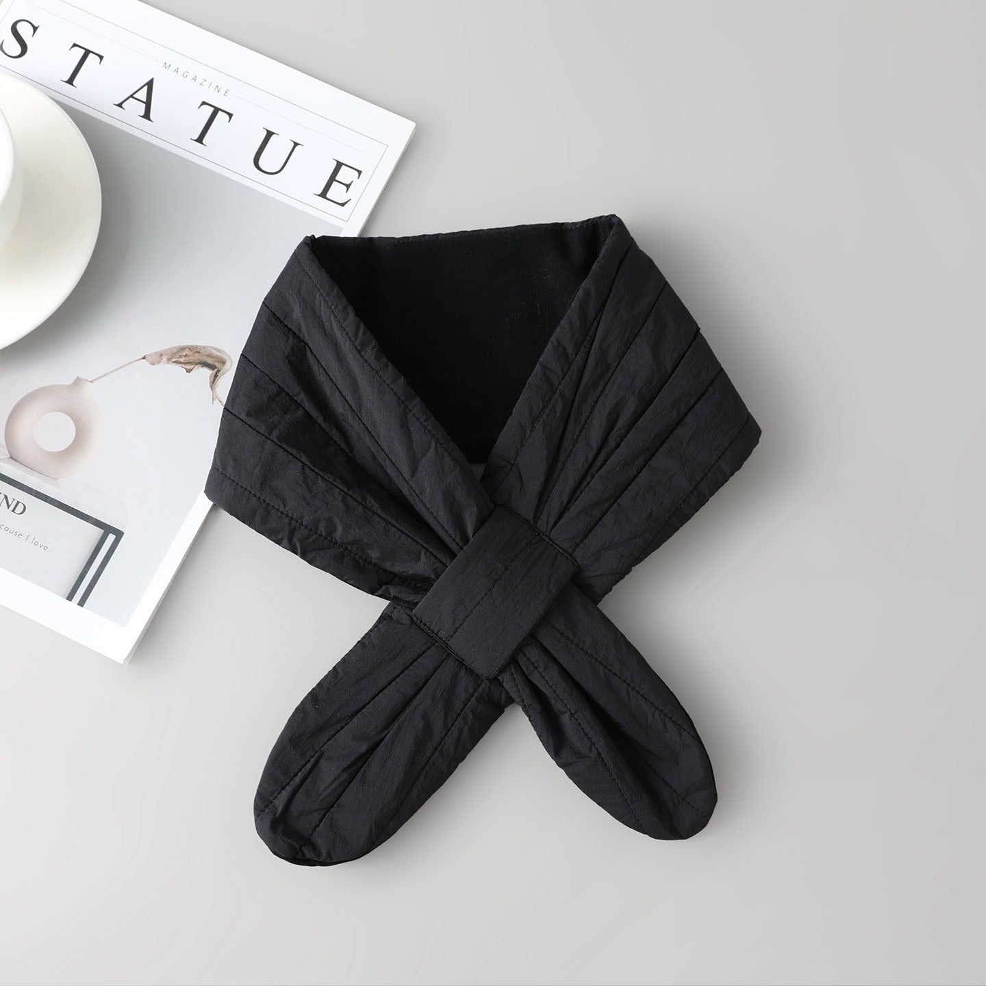 Silk-Filled Neck Warmer, Cross Wrap Design