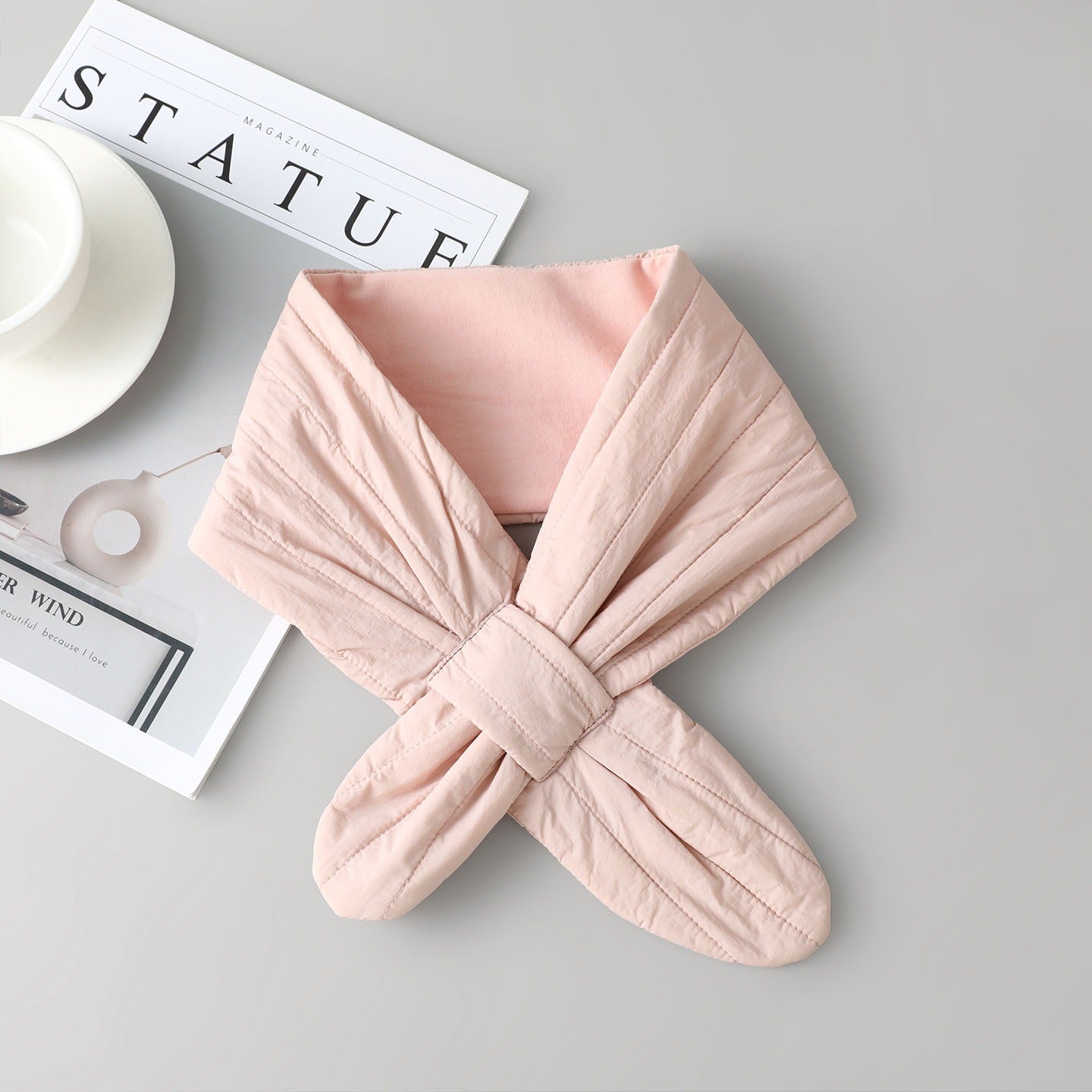 Silk-Filled Neck Warmer, Cross Wrap Design