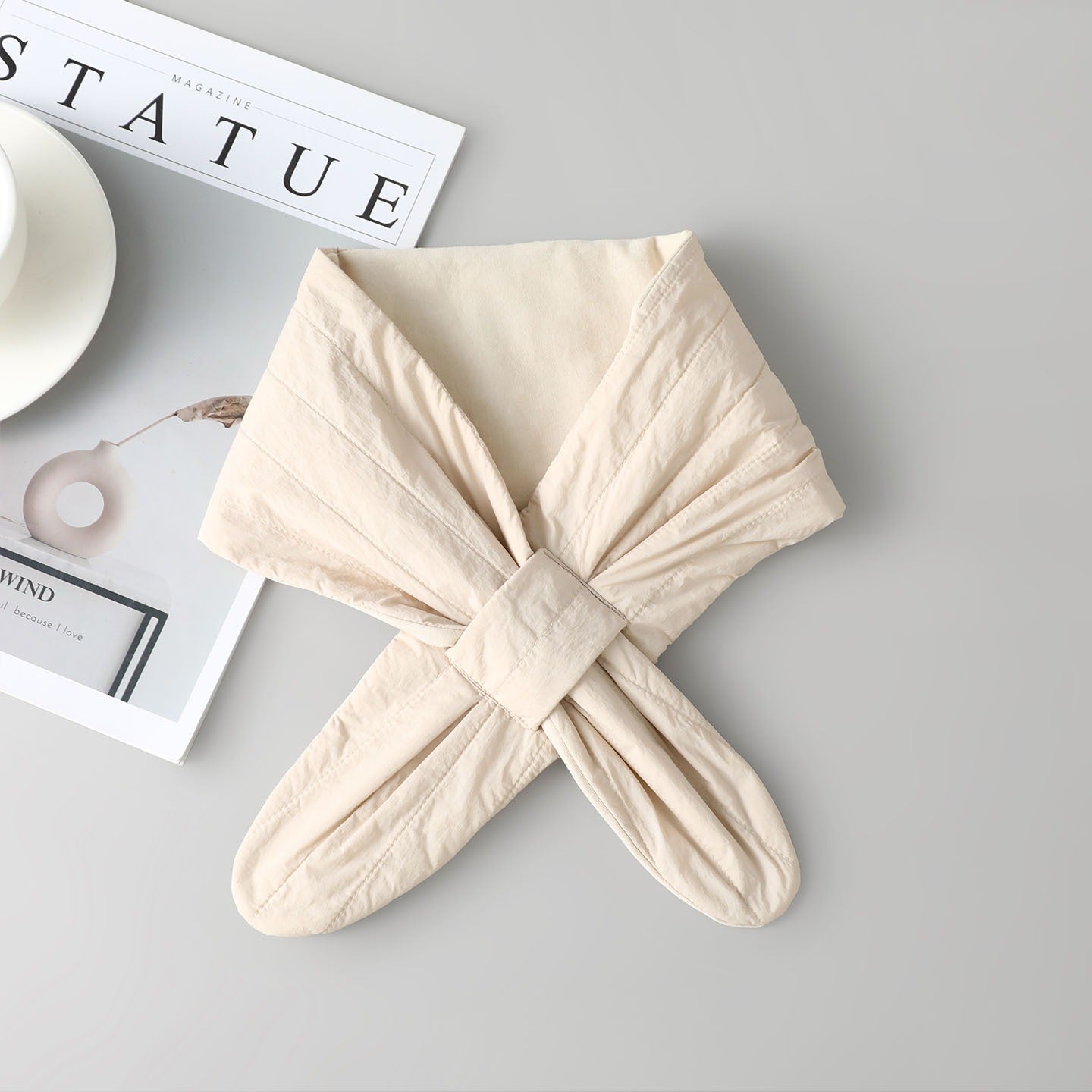 Silk-Filled Neck Warmer, Cross Wrap Design