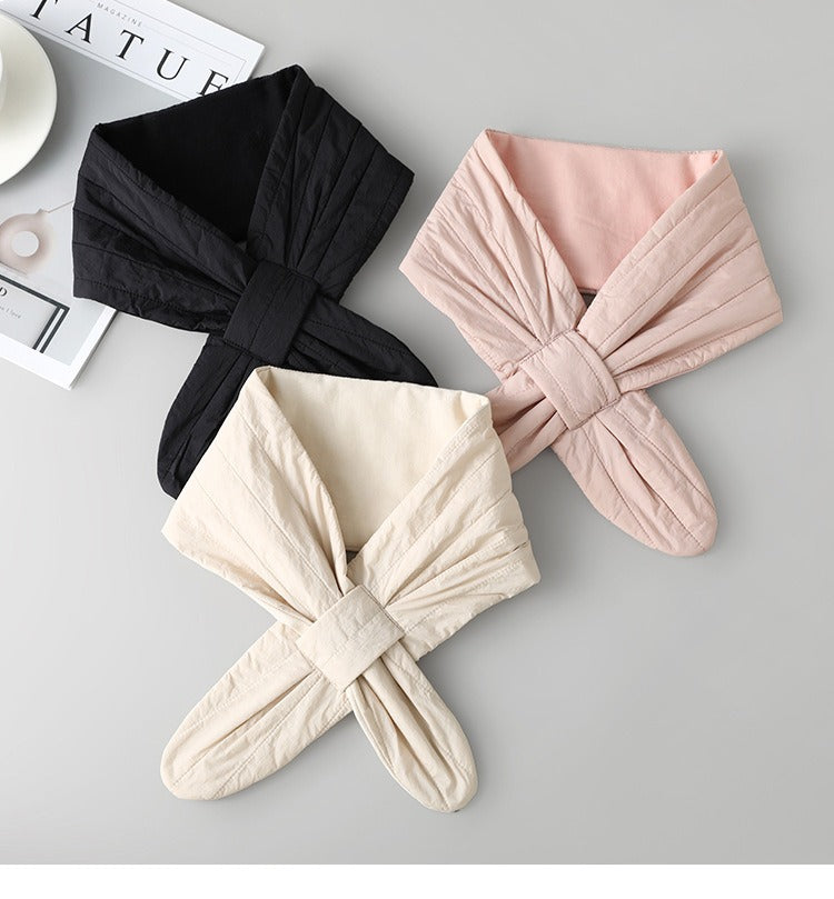 Silk-Filled Neck Warmer, Cross Wrap Design