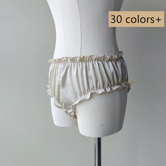 Damen-Höschen aus Seide mit Rüschen, mittlere Taille