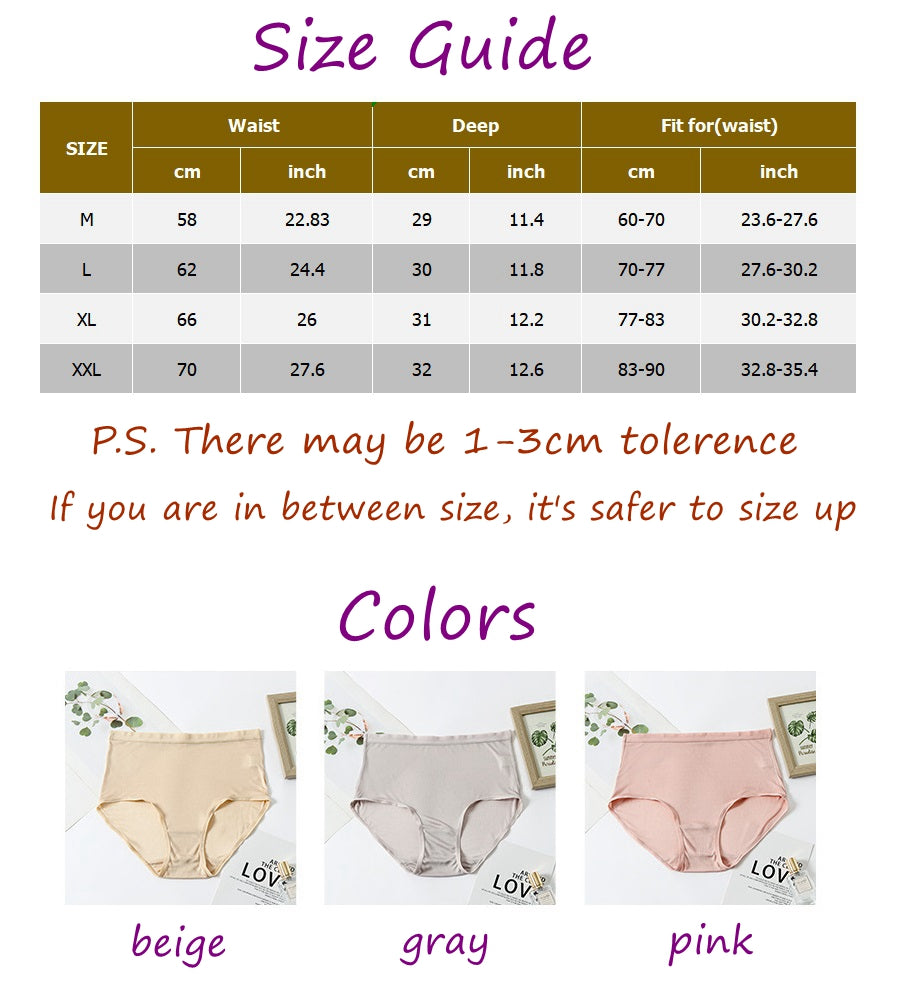Women High Waist Silk Pantie