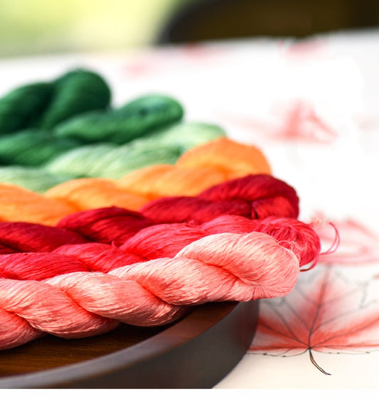 100% Mulberry Silk Embroidery Thread Skeins, Total 970 Colors/118 Color Schemes