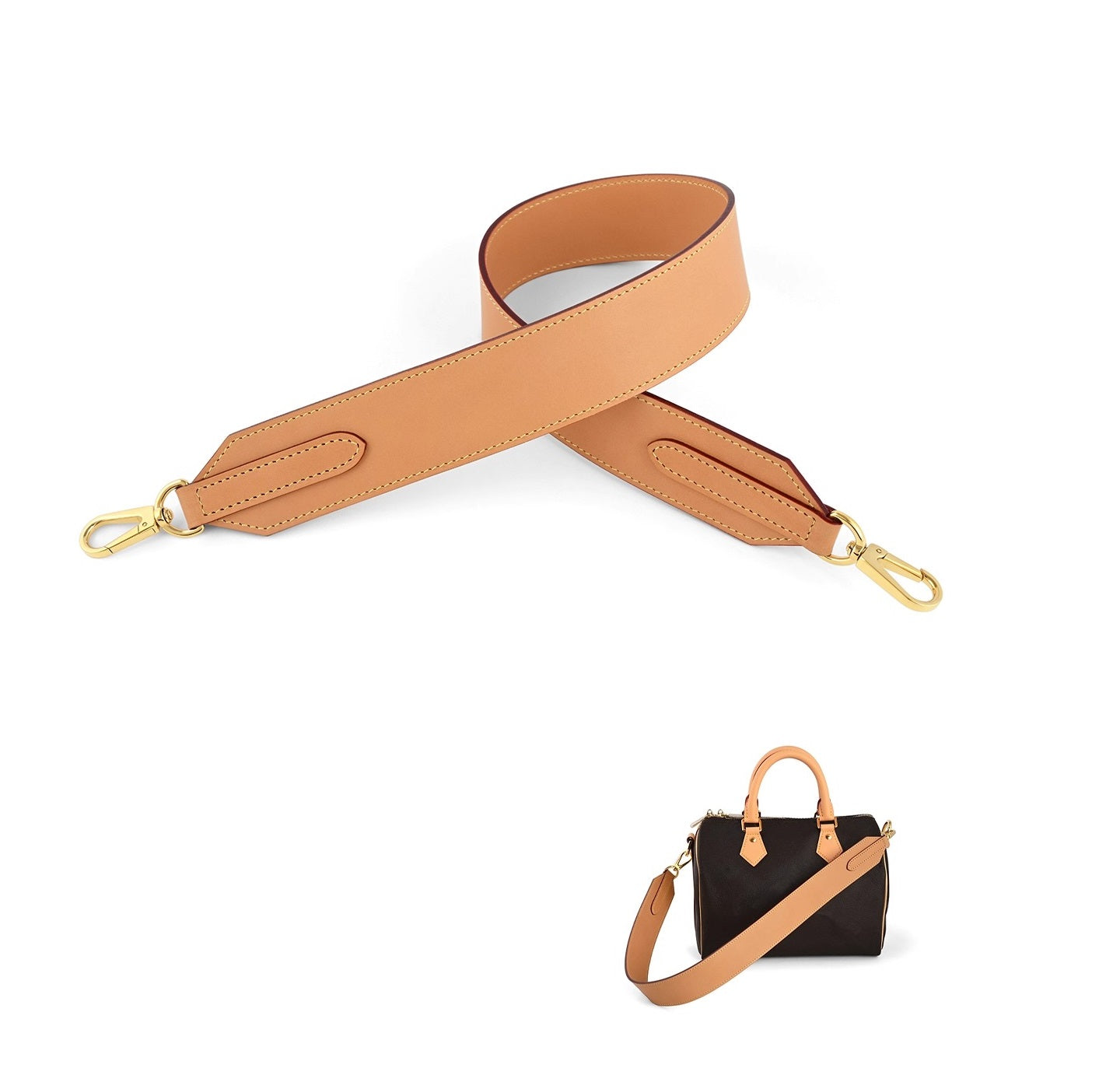 4cm Widen Vachetta Leather Shoulder Strap for Speedy 25/30, Diane bag