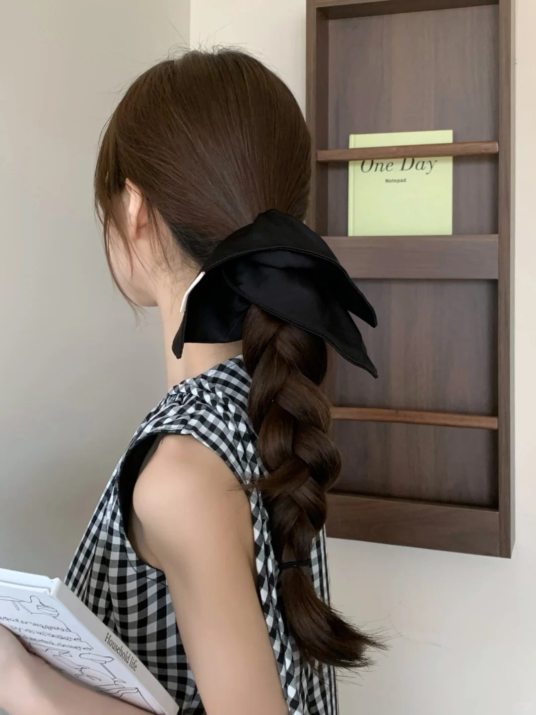 Chouchou pour cheveux 100 % soie 30Momme avec nœud