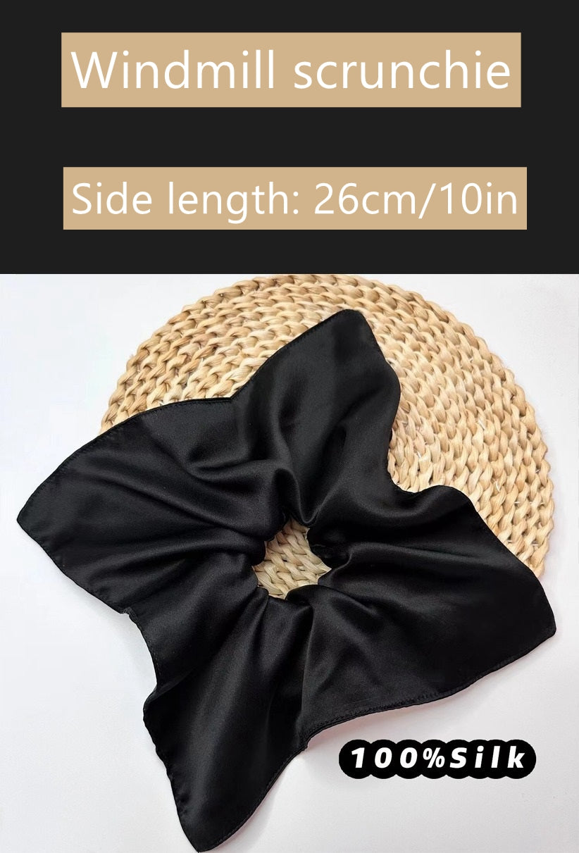 Chouchou pour cheveux 100 % soie 30Momme avec nœud