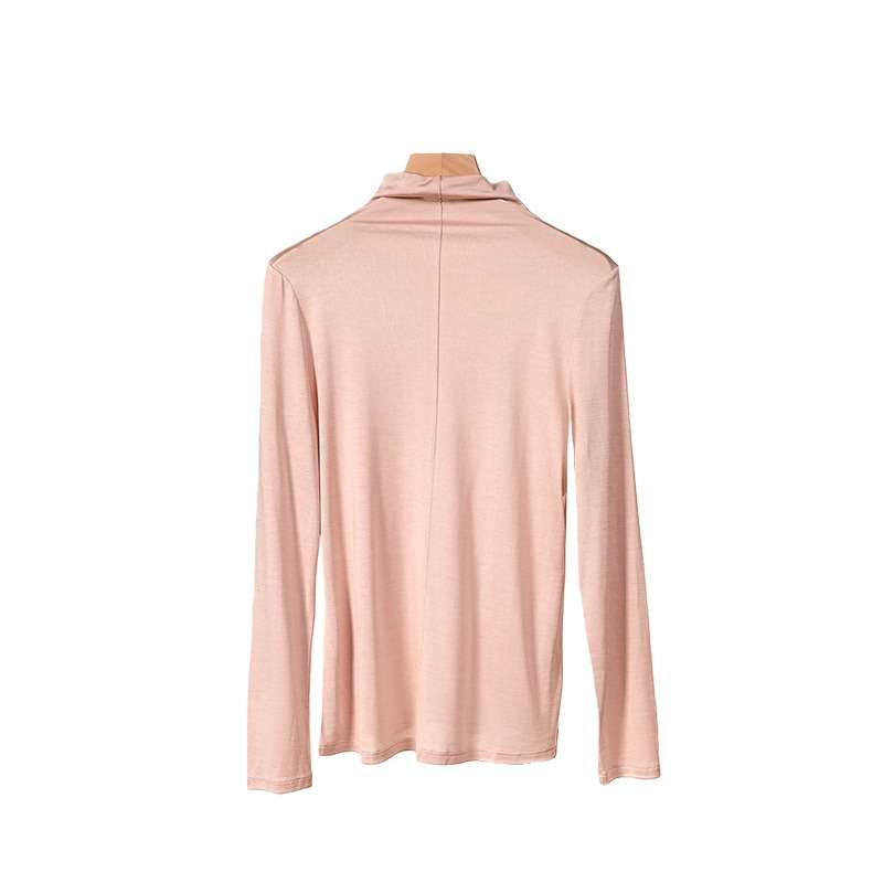 Women 100% Knit Mulberry Silk Turtleneck Base Layer