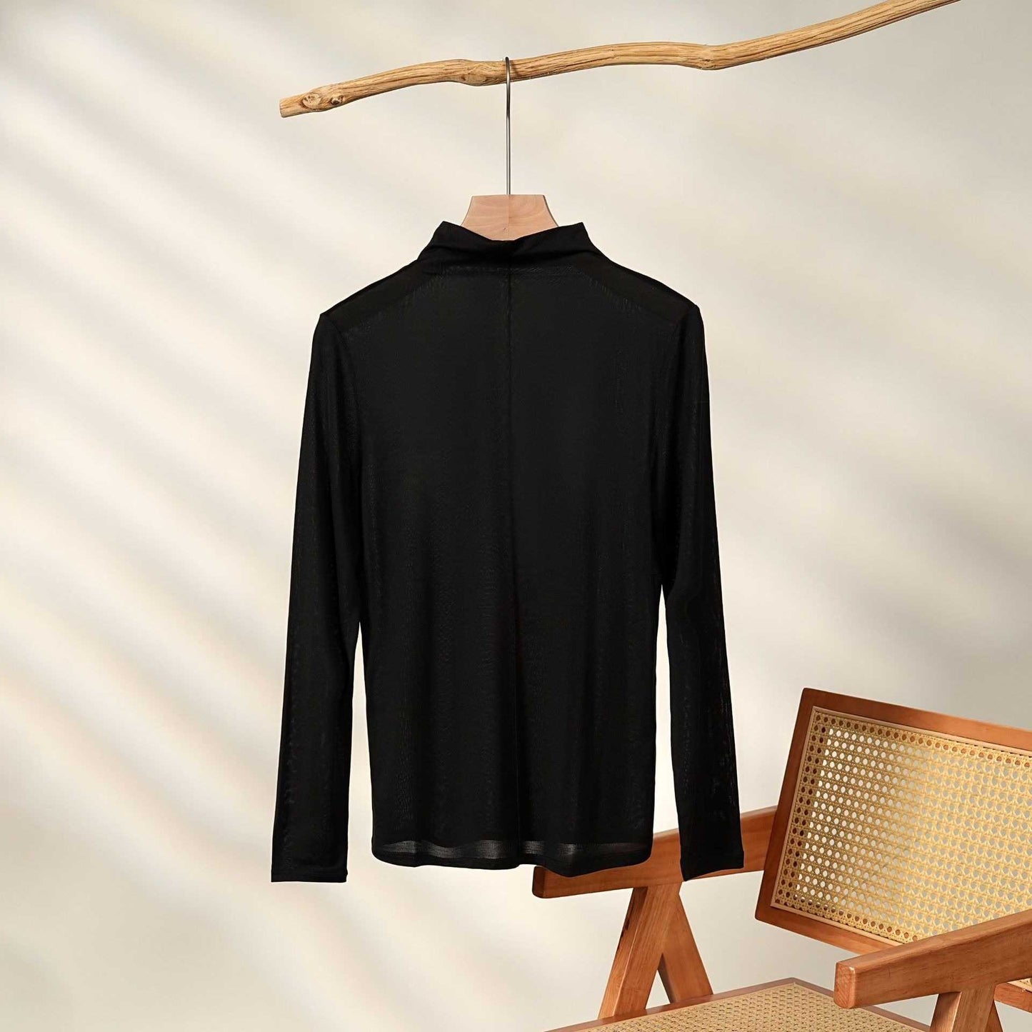 Women 100% Knit Mulberry Silk Turtleneck Base Layer