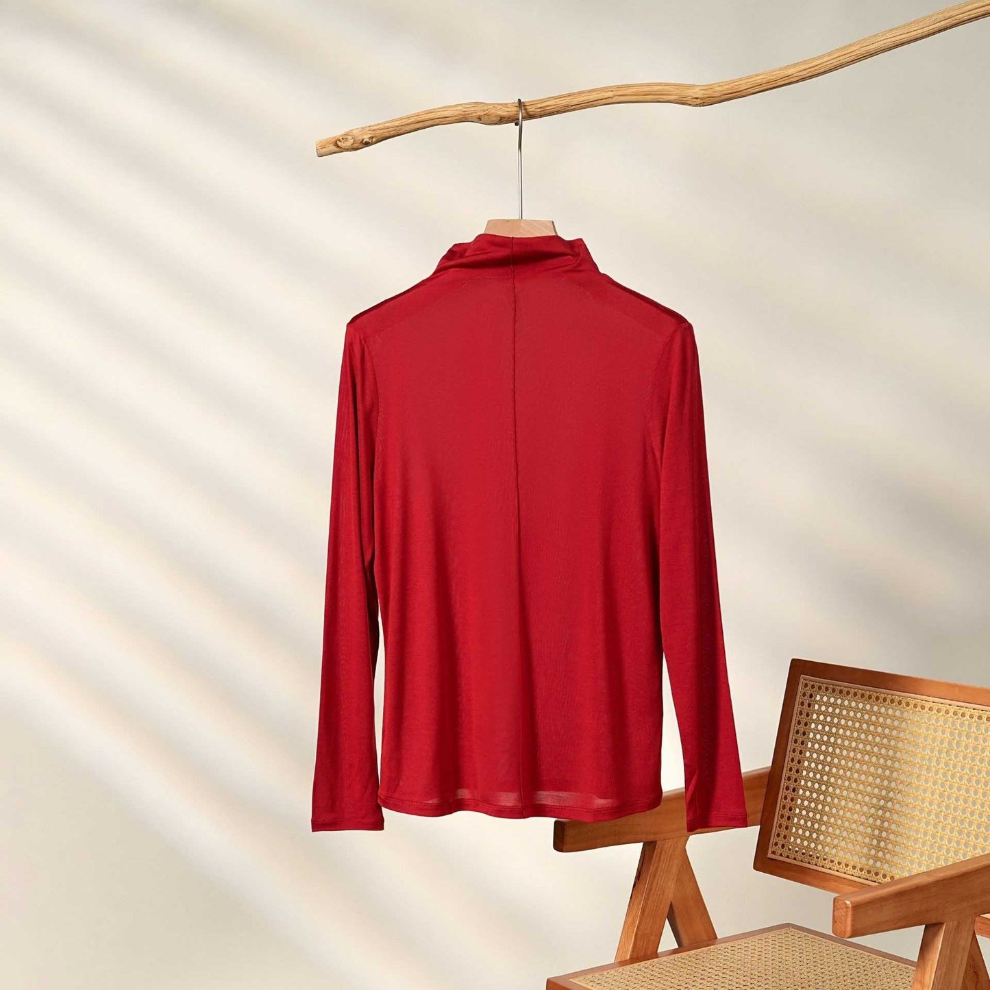 Women 100% Knit Mulberry Silk Turtleneck Base Layer