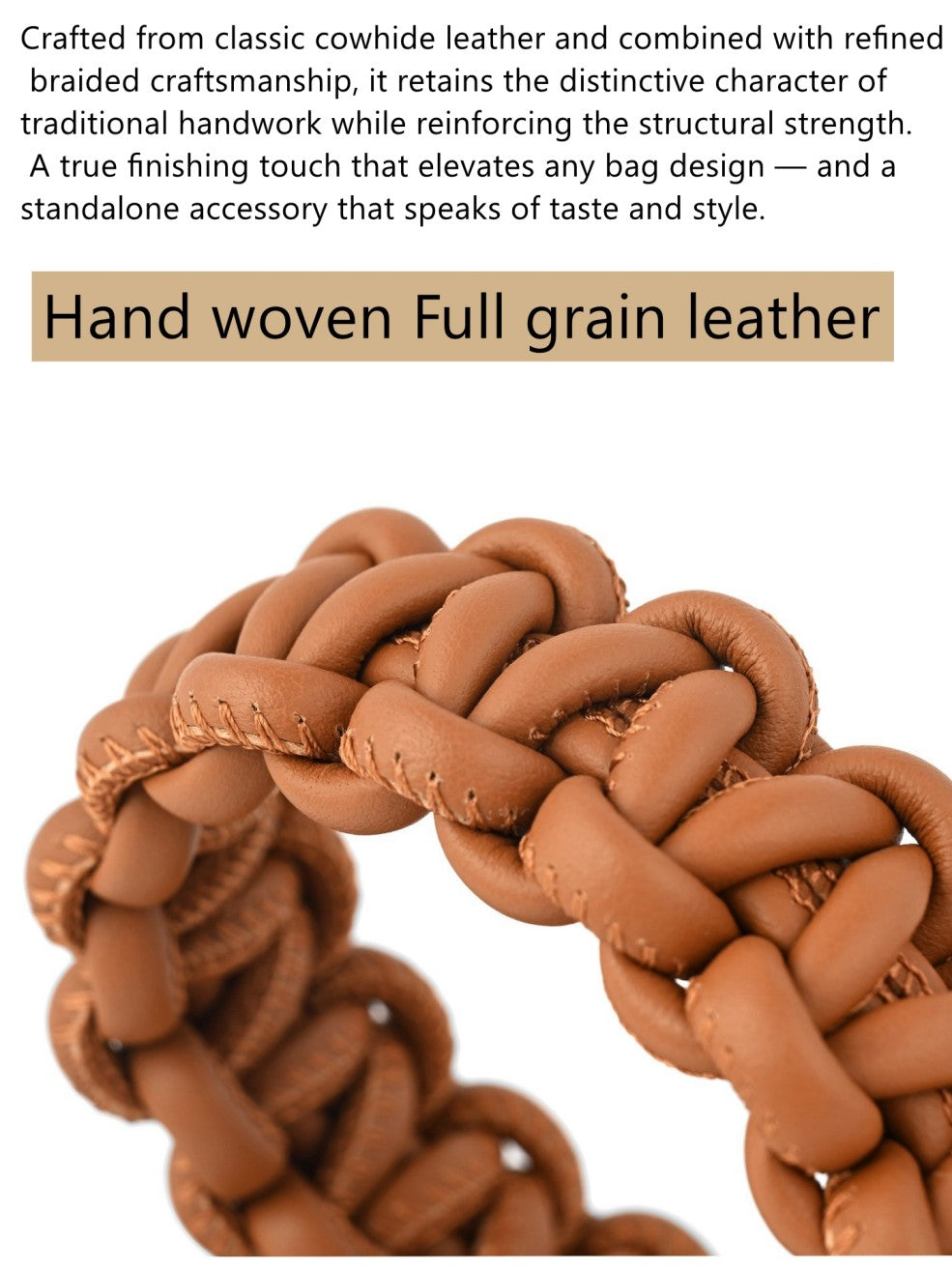 Hand Braided Leather Strap for Evelyne/Kelly/Jypsiere