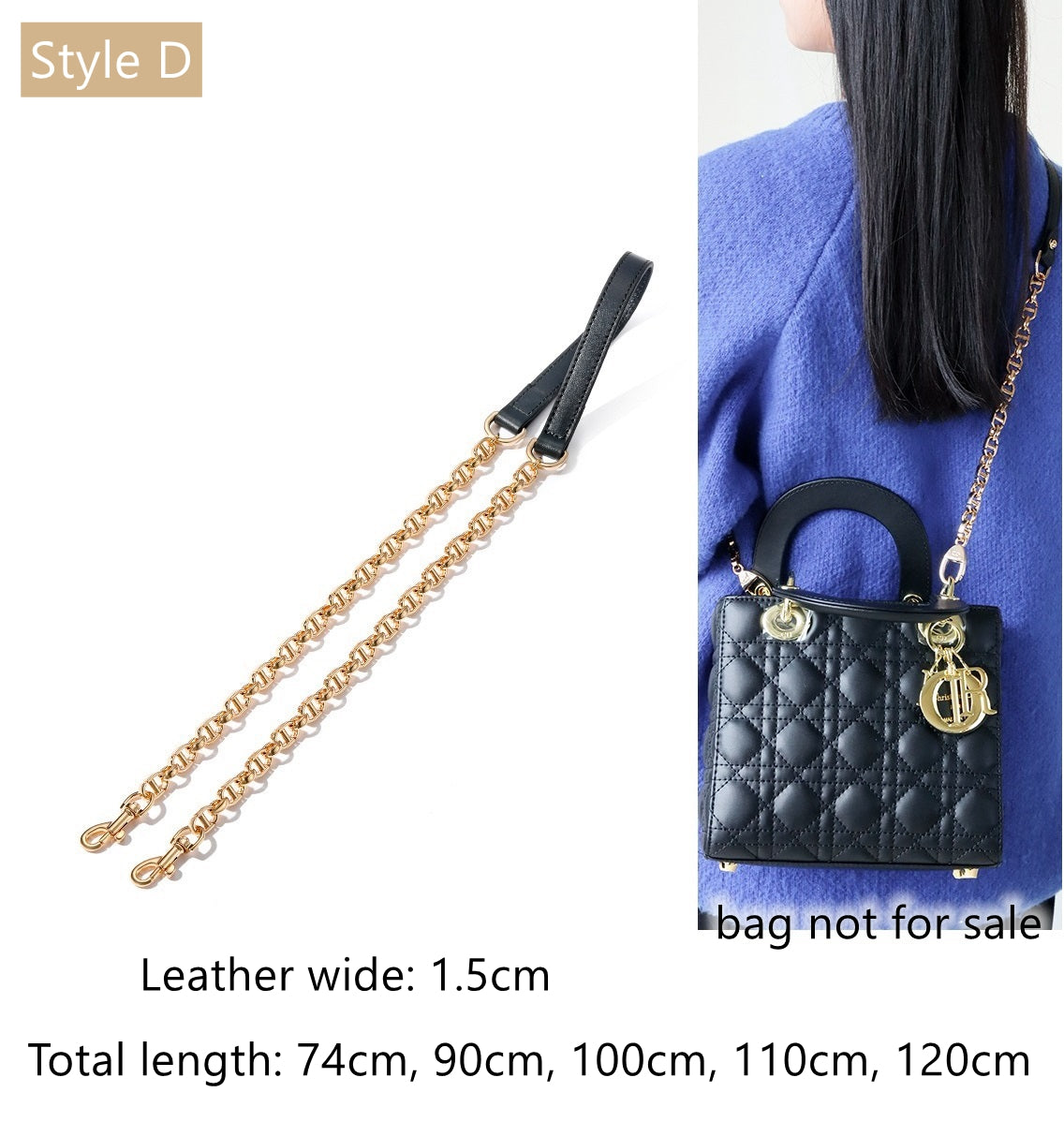 Shoulder/ Crossbody Strap for Dior Lady bag/Travel Pouch