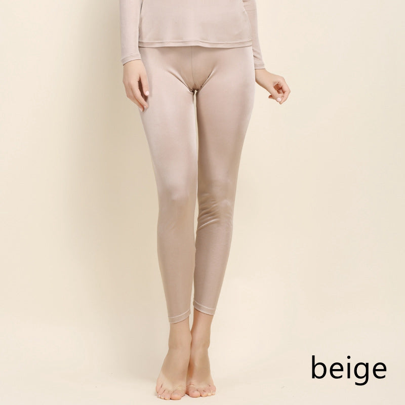 Women Silk Leggings/Long Thermal Underwear/Top/Set