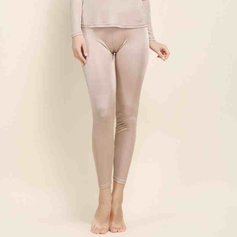 Women Silk Leggings/Long Thermal Underwear/Top/Set