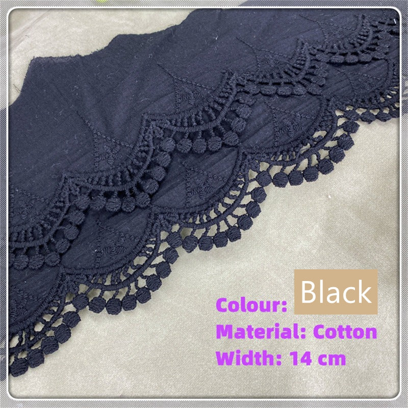 Embroidered Cotton Lace Trim, Scalloped Border Trim
