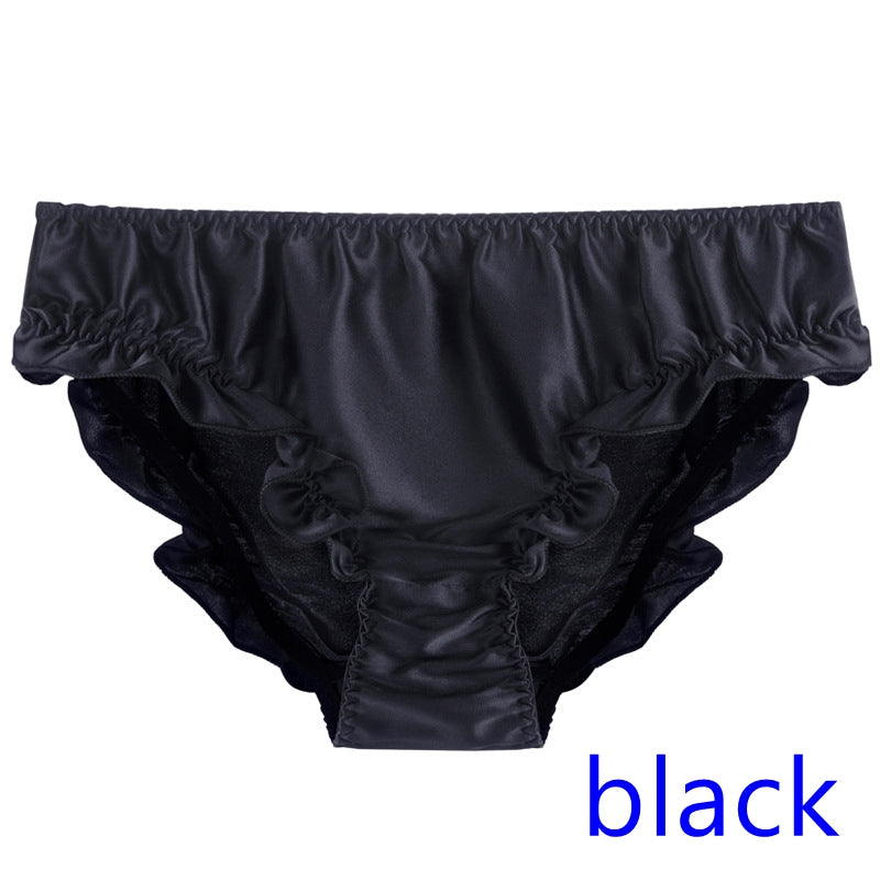 Women Bikini Silk Ruffled Pantie